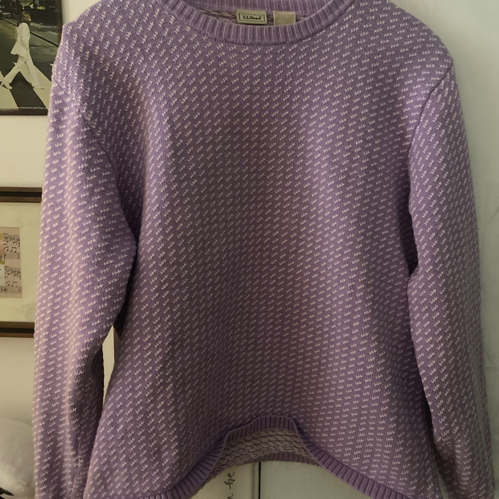 Vintage L.L. Bean Women's Purple Sweater